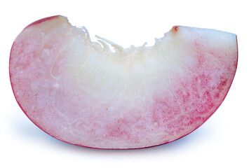 Hakuho pink Peach on white background, Peach premium fruit isolate on white with clipping path.