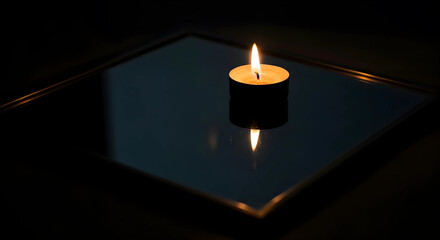 Burning candle in the dark background