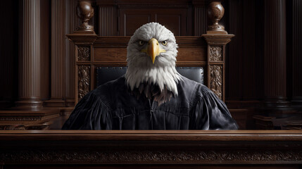 Eagle Judge Portrait in Courtroom