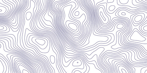 Topography wave line grid map. blue wave line geography landscape Topo contour map on white background. Geographic mountain relief diagram line wave carve pattern.