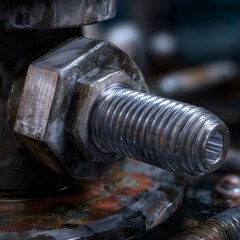Industrial Metal Bolt Close-Up