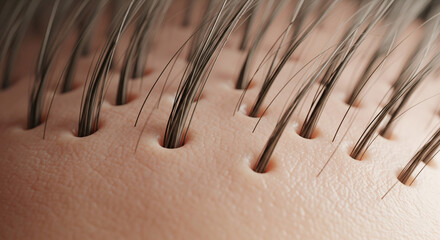 Close-up of Human Back with Hair Follicles