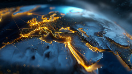 Global Digital Map with Lights