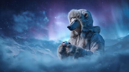 Polar Bear in Winter Wonderland