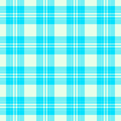 Artistic texture textile pattern, shabby fabric tartan vector. Clothing check background plaid seamless in cyan and bright colors.