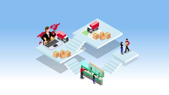 Real estate development and investment 3d animation cartoon