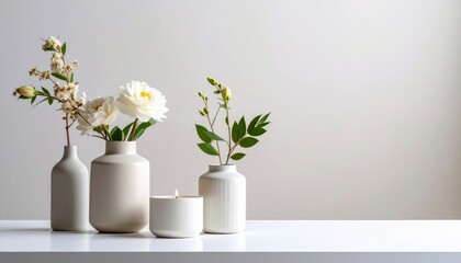 Minimalist Floral Composition on Neutral Backdrop 