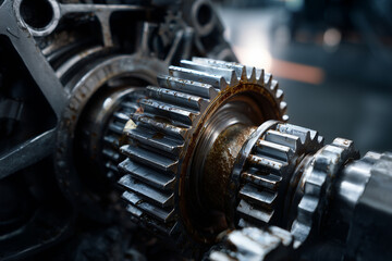 Fototapeta premium Close-up of Mechanical Gears