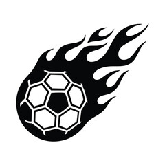 Obraz premium Vector Football with Fire Trail and Grunge Effect, Dynamic Soccer Ball and Football Icon Set with Motion Effects On White Background