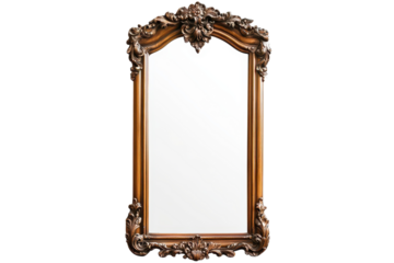 Ornate vintage style full-length mirror positioned against a neutral background for elegant home decor and reflective styling