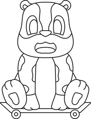 Hamster Skater Skateboard Animal Vector Graphic Art Illustration