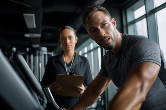 Personal Trainer and Client at Gym