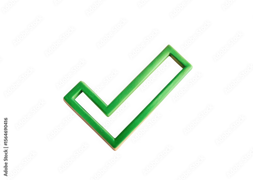 Poster green check mark symbol isolated on a transparent background for approval and success isolated on tr