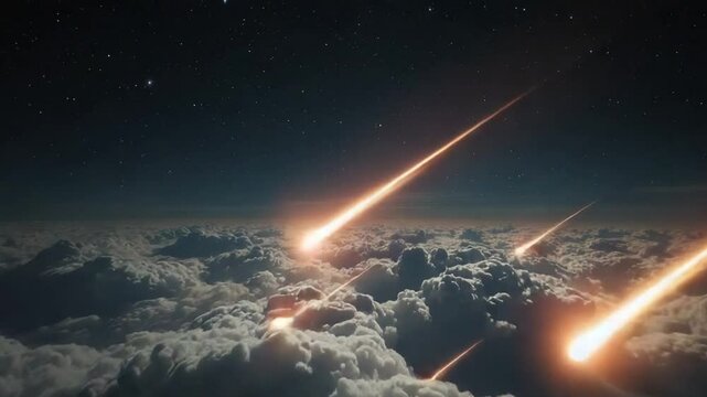 Incoming Missile Strike &ndash; Simultaneous Warhead Reentries Over Earth