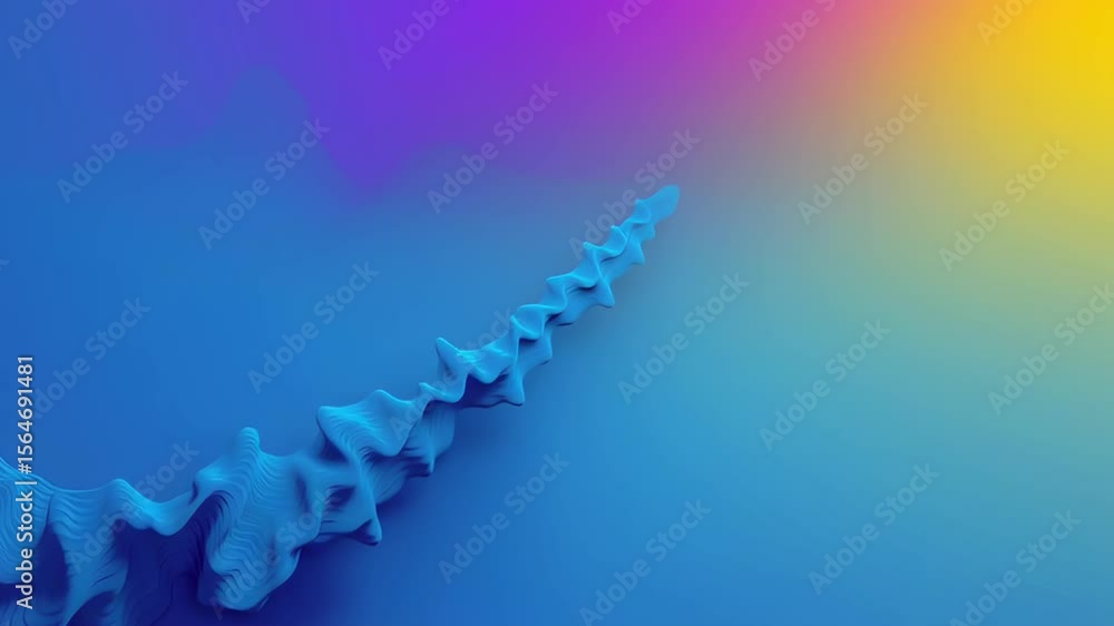 Poster abstract representation of comet with dynamic lines in blue and pink gradient background