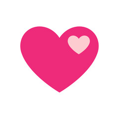 Heart pink hearts symbol template with little heart white small