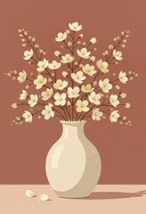 a bouquet of white flowers standing on a surface