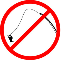no fishing sign. Fishing prohibited sign. no fishing allowed. no fishing area