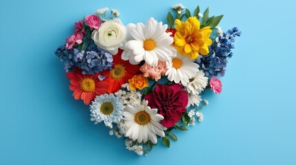 Heart-Shaped Floral Bouquet with Bright Gerbera Daisies