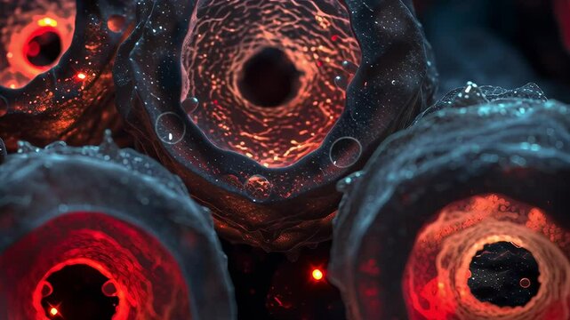 Detailed Close-Up of Capillary Structures and Dynamic Flow Through Cellular Systems