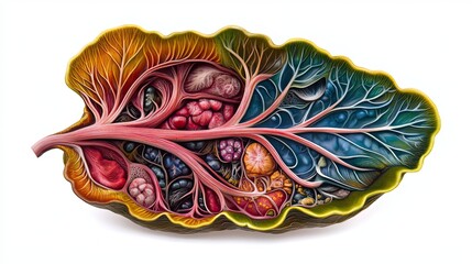 Detailed Leaf Cross Section with Internal Structures