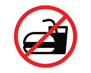 No fast food sign. No fast food Sign Label Symbol. No Food Or Drink sign. no fast foods silhouette. prohibited food sign