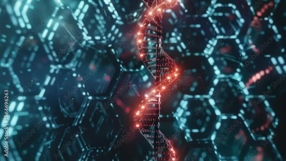 Poster a molecular model of double-stranded dna placed on a dark, non-reflective surface