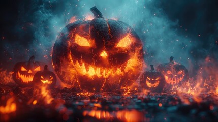 Halloween spooky border with haunted houses, ghosts, and tombstones