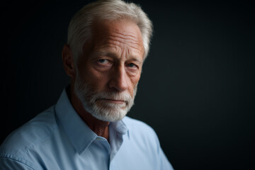 Obraz premium Senior Man Portrait in Soft Lighting