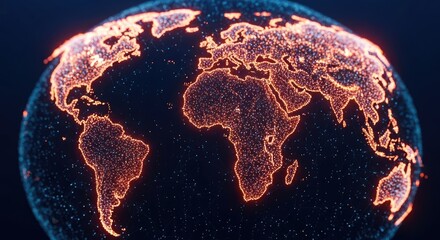 Global network of lights connecting the world digitally