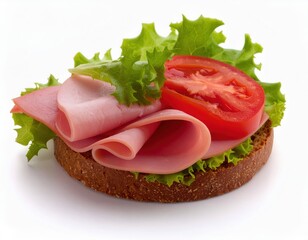 Ham and Tomato Sandwich on Whole Wheat Bread with Lettuce Ham sandwich