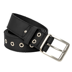Black Leather Belt with Metal Eyelets: Men's Fashion Accessory