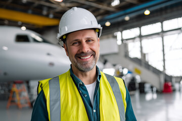 Engineer in an Aircraft Hangar
