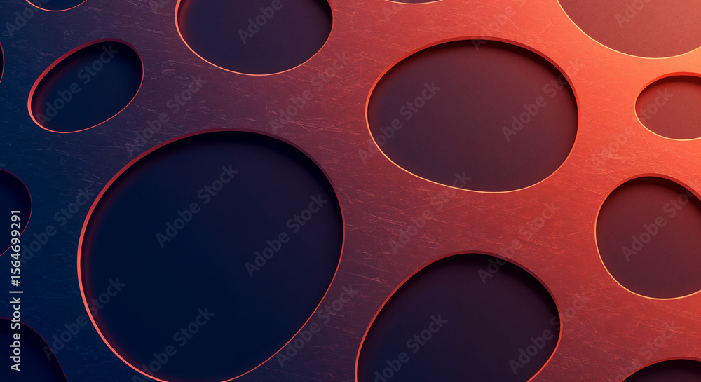 Poster abstract red and blue circular pattern background