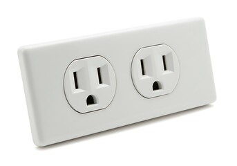 Dual Electrical Outlet:  White, Two-Receptacle Wall Plate