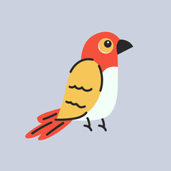 Cute little colorful bird illustration