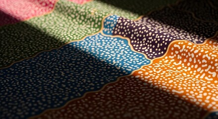 Vibrant Colorful Fabric Texture with Sunlit Stripes