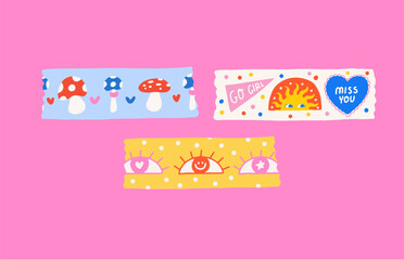 Cute Decorative Colorful Hand Drawn Washi Tape