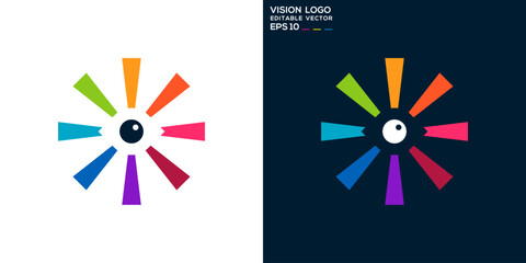 Vision logo. Eye, camera, media. Vector icon symbol template EPS 10.
