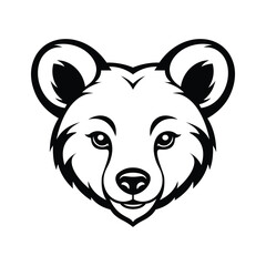 A solid glyph icon of bear head mascot