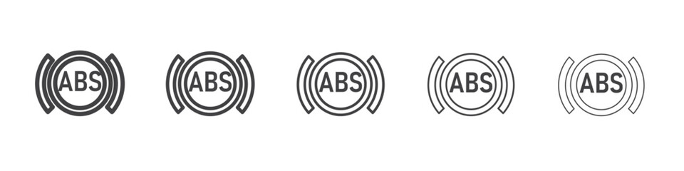 Automotive ABS icon simple illustration collection symbol