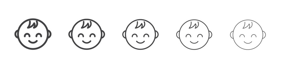 Obraz premium baby face icon simple illustration collection symbol