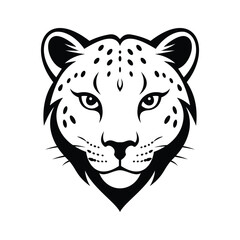 A focused glyph icon of snow leopard face