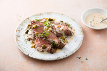 Vitello tonnato with capers