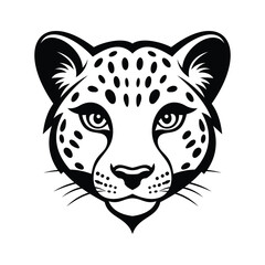 A spotted glyph icon of cheetah mascot face