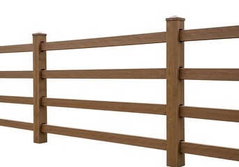 Three-Rail Wooden Fence: Rustic Farm Fence Design