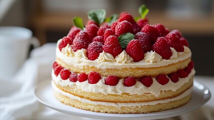 This cake is made from a mixture of flour eggs milk baking soda