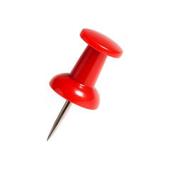 Shiny red pushpin sharp metal point thumbtack office supply
