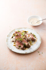 Vitello tonnato with capers