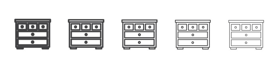 Chest of drawers icon simple illustration collection symbol
